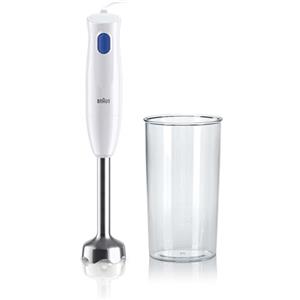 Braun MultiQuick 1 MQ10.001M, Frullatore a Immersione Extra Leggero con Piede in Acciaio Inossidabile, Minipimer con Sistema EasyTwist, Inclusi Bicchiere per Mescolare 600ml e Misurare, 450W, Bianco