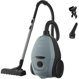 Electrolux EUSP-2MB4B, Aspirapolvere a Traino con Sacco S-Bag, Ultra Silencer Plus, 230V, 64 dB(A), Filtro HEPA Lavabile, Bocchetta AllFloor Auto, Raggio 12 m, Ruote Soft XL, Regolazione Potenza