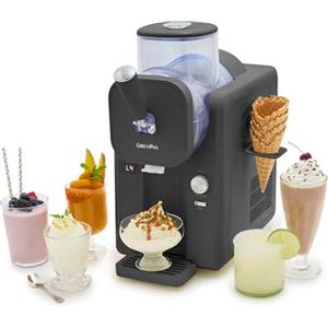 GreenPan Frost Gelatiera e Macchina per Slush 15-in-1, Ceramica Antiaderente Senza PFAS, Gelato, Gelato Soft, Sorbetto, Frozen Yogurt e Granite, Pronta in 15 Minuti, Senza Precongelamento, Grigio