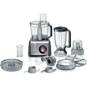 Bosch Robot da Cucina Multifunzione Compatto MC812M844, Oltre 50 Funzioni, 1250 W, Ciotola 3.9 L, Frullatore, Spremiagrumi e Tritatutto Inclusi, Accessori per Macinare, Impastare, Grattugiare, Nero