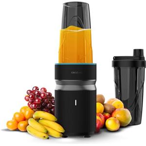 Cecotec Frullatore Portatile PowerTitanium 1000 Push2Go. 1000W, Lama in Acciaio Inox 6 Foglie, 2 Bicchieri 700ml con Coperchi, Senza BPA, Parti Smontabili, Risultati Professionali per Te Ogni Giorno