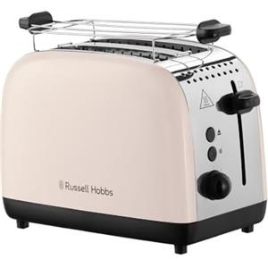 Russell Hobbs Tostapane 2 Fette Colours Plus Jasmine (6 livelli di doratura, Acciaio inox, Fessure lunghe, Tecnologia Fast Toast, High Lift, Scaldabrioche, Scongela/Riscalda/Annulla, 1600W) 26930-56