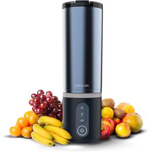 Cecotec Frullatore Portatile Power Titanium Shake2Go Dark Steel. 180W, Bicchiere Metallo 600ml Senza BPA, 3 Programmi Automatici, Ricarica USB-C, Goditi le Tue Bevande Fresche Molto più a Lungo Oggi