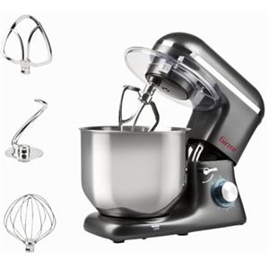 Girmi IM46 Impastatrice Planetaria 8 Litri, 1800 W Max, 6 Velocità, Pulse, Contenitore Inox, Dispositivo di Sicurezza, Accessori inclusi, Grigio Antracite