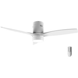 Cecotec Ventilatore da Soffitto con Luce LED Energysilence Aero 5600 Classic White. 40W. Motore DC. Diametro 132cm. 3 Pale. LED 18W. Timer. 6 Velocità. Telecomando. Funzione Estate/Inverno
