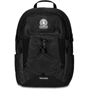 Invicta Zaino Scuola Moab Solid, Nero, Doppio Scomparto Con Cinghia a Vita e Nastro Torace, Tasca Porta PC e Borraccia, Organizer, Per Viaggio