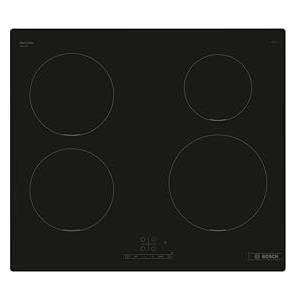 Bosch PUE611BB5J Serie 4, Piano cottura a induzione, PowerBoost accelera il processo di cottura, TouchSelect, senza profili, Nero, 60 cm