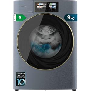 Cecotec Lavatrice 8Kg Carica Frontale Bolero DressCode 8900 Inverter FullColor Steel A. Acciaio 1400 Giri, Schermo 10,3", 11 Programmi, Inverter, SteamMax, Classe A