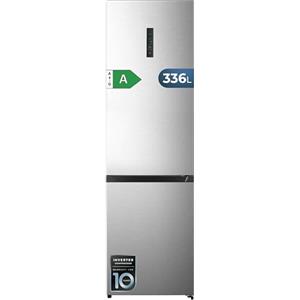 Cecotec Frigorifero Combinato No Frost 336L Bolero CoolMarket Combi 336 Inox A. Altezza 201cm, Apertura 90º, Fresh Flex, Humidity Flex, Comp. Inverter Plus, Basso Consumo, Multi AirFlow, Modo Smart