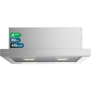 Cecotec Cappa aspirante telescopico 60 cm bolero Flux TLT 604000 Inox A+++. Aspirazione 415m3/h, motore DC, 3 velocità, SS Touch Control, finitura inossidabile, luce LED, filtri in alluminio e