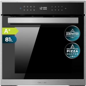Cecotec Forno da Incasso Pirolitico 81L Bolero Hexa P506000 Glass Black A+. 11 Funzioni con Airfryer Master, Pizza Master, 3D Cooking, Steam Base X2, Basso Consumo, Facile Pulizia, 5 Posizioni