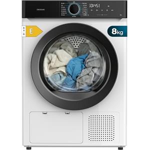 Cecotec Asciugatrice a Pompa di Calore 8Kg Bolero Dresscode Dry 8180.650W, Classe E(A++), 15 Programmi, 3 Livelli di Asciugatura, SpaCare, Antipiega, Accessorio Scarpe, Bianca, Risparmio Energetico