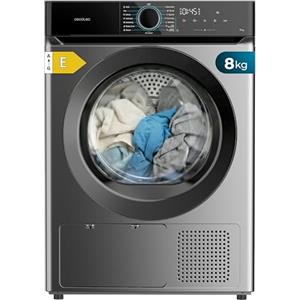Cecotec Asciugatrice a Pompa di Calore 8Kg Bolero Dresscode Dry 8180 Steel. 650W, E(A++), 15 Programmi, 3 Livelli di Asciugatura, SpaCare, Antipiega, Accessorio Scarpe, Steel, Risparmio Energetico