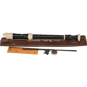 Aulos C-soprano Flauto dolce Symphony 503B - marrone scuro/color avorio - diteggiatura barocca, con doppi fori - con custodia, scovolino ecc. - poggiadito rimovibile - 3 pezzi