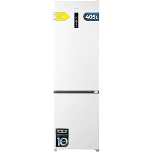 Cecotec Frigorifero Combinato Total No Frost 405 L Bolero CoolMarket Combi 405WLWhite Inox D. Altezza 200 cm, Larghezza 60 cm, MetalFlex Cooling, Fresh Flex, Interno Elite Grey, Bianca