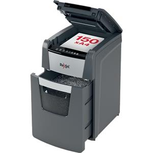 REXEL Optimum Auto Feed+ 150M, Distruggidocumenti Automatico, 150-165 Fogli (80-70 gr/mq), Taglio Micro, Livello di Sicurezza P-5, per Piccoli Uffici, Capacità 44 Litri, 2020150MEU
