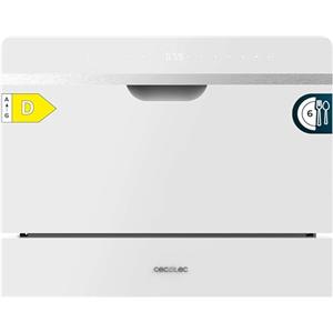Cecotec Lavastoviglie Libera Installazione 14 Coperti Bolero Aguazero 2500 S-BI White Glass. Silenziosa, 5 Programma, KidLock, Risparmio Energetico, Partenza Ritarda, Vetro Bianco, Controllo tattile