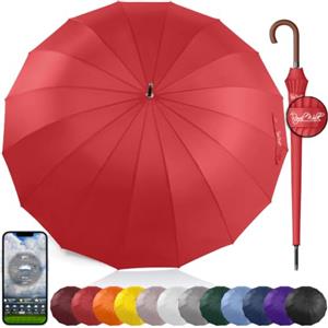 Royal Walk Ombrello Pioggia Antivento Grande 54 Pollici Ombrello Portatile Automatico Aperto Per 2 Persone Uomo Di Legno Leggero Resistente 16 Costole Golf Da Viaggio Impermeabile Robusto 120 cm