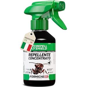 RepellShield® Spray Antiformiche e Antizanzare Naturale - Uso Interno ed Esterno - Sicuro per Bambini e Animali - Con Oli Essenziali di Menta, Lemongrass e Citronella (250ml)