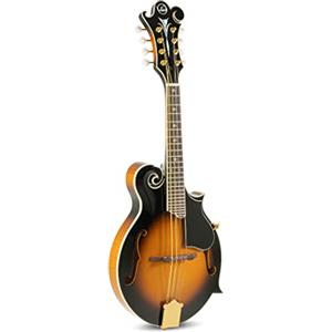 GEWA Mandolino F-2 Premium - Tavola armonica in abete massello - Fondo/fasce in acero massello - Fondo marezzato - Incl. custodia Premium - Finitura lucida Vintage Sunburst