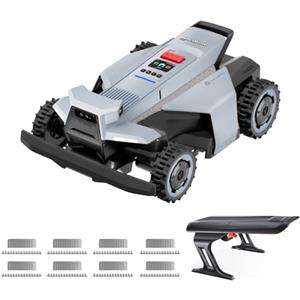 NAVIMOW Segway Navimow X420 robot tagliaerba con Garage X + 8 set di lame, AWD per pendenze fino all'84%, Zero-Turn, tagliaerba per tutti i terreni, MowMentum 2×180 W, fino a 2000 m² (Spedito separatamente)