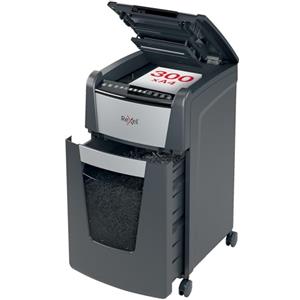 REXEL Optimum Auto Feed+ 300X, Distruggi documenti Automatico, 300-330 Fogli (80-70 gr-mq), Taglio a Frammento, Livello di Sicurezza P-4, per l?Ufficio, Capacit? 60 Litri, con Ruote, 2020300XEU