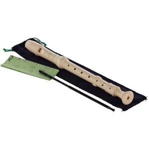 Aulos C-soprano Flauto dolce Elite 302B - color avorio - diteggiatura tedesca, con doppi fori - con custodia, scovolino, tabella delle diteggiature - poggiadito rimovibile - 3 pezzi