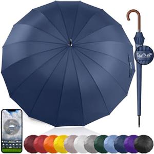 Royal Walk Ombrello Pioggia Antivento Grande 54 Pollici Ombrello Portatile Automatico Aperto Per 2 Persone Uomo Di Legno Leggero Resistente 16 Costole Golf Da Viaggio Impermeabile Robusto 120 cm