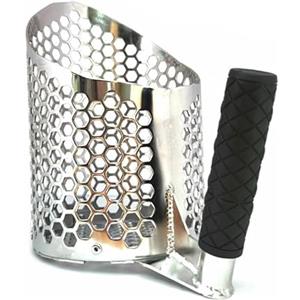 EMPOTEC Sand Scoop SE-3 Setaccio in Acciaio Inox per Ricerche in Sabbia Mare Bagnasciuga Pala Traforata Ideale per Ritrovamenti con Metal Detector Ottima Qualità