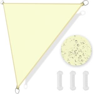 OFFCUP Tenda Parasole, 3 x 3 x3 M Vela Ombreggiante Impermeabile, 420D Oxford Cloth Vela de Sombra Piazza Ropes Included, Protezione Solare Respirante Anti UV, per Esterno, Giardino, Terrazzo (Bianco)