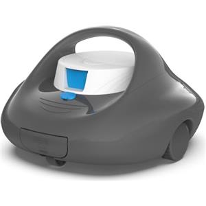 BRINBO Robot Per Piscina Fuori Terra e Interrata, Ricarica Rapida 2.5 Ore, Autonomia 130 Mins, Doppia Trazione, Pulizia Potente, Adatto per Piscine fino a 80 m²,Nero e bianco