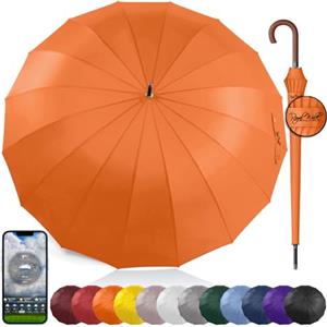 Royal Walk Ombrello Pioggia Antivento Grande 54 Pollici Ombrello Portatile Automatico Aperto Per 2 Persone Uomo Di Legno Leggero Resistente 16 Costole Golf Da Viaggio Impermeabile 120cm