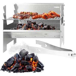 FENNEK 2.0 | Barbecue a carbonella portatile ad incastro in acciaio inox | per divertimento in campeggio, in camper, in giardino e durante attività all'aperto