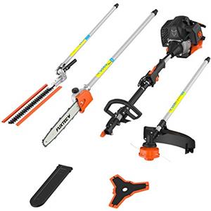 Fuxtec Decespugliatore a scoppio 4 in 1 multifunzione, tagliasiepi, motosega da potatura, tagliabordi- multiutensile da giardino 52cc motore a miscela di benzina 2 tempi FUXTEC FX-MT152