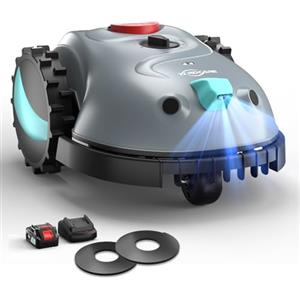 YARDCARE (2026 Upgrade) YARDCARE V100 Robot Tagliaerba a Batteria con Navigazione Visiva, Rilevamento di 150 Ostacoli, Robot Tosaerba Fino a 150 m², Robot Tosaerba con Lame di Ricambio, Banda magnetica