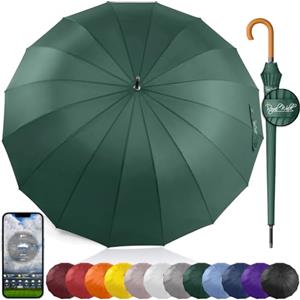 Royal Walk Ombrello Pioggia Antivento Grande 54 Pollici Ombrello Portatile Automatico Aperto Per 2 Persone Uomo Di Legno Leggero Resistente 16 Costole Golf Da Viaggio Impermeabile Robusto 120 cm