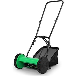 COSTWAY Tagliaerba a Spinta, Tosaerba Manuale con Larghezza di Taglio di 30 cm, Raccoglitore da 18,5 L & Altezza di Taglio Regolabile 15-40 mm, 2 Ruote Antiscivolo, per Giardino (Verde)