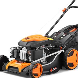 Fuxtec Tagliaerba a scoppio semovente FUXTEC RM5196 larghezza di taglio 51 cm, tosaerba a benzina con trazione motore a scoppio 196cc Easy Clean 4in1 6CV/4,4KW mulching / sacco raccoglierba 50L