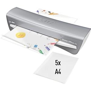 LEITZ iLAM, Plastificatrice Home Office, Formato A4, 2 rulli, Colore Grigio, 73680089
