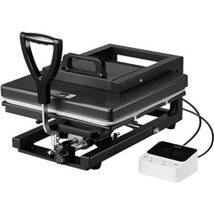 VEVOR Pressa a Caldo 38 x 38 cm 5 in 1 Multifunzione, Termopressa di Riscaldamento Rapido Uniforme, Macchina per Pressa a Caldo a Sublimazione per Magliette, Nero