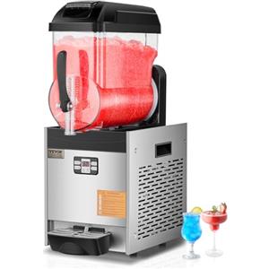 VEVOR Macchina per Bevande Ghiacciate Commerciale, Macchina per Bevande Fredde Serbatoio Singolo 12 Litri, Macchina per Frullati in Acciaio Inox, Macchina per Bevande da Bar Hotel Ristorante Catering