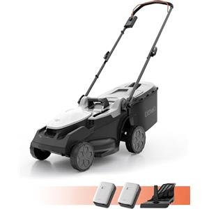 LiTHELi U20 - Tosaerba a batteria, 2 x 20 V, larghezza di taglio 38 cm, senza spazzole, fino a 300 m², cesto raccoglierba da 40 l, altezza di taglio 25-75 mm, con 2 batterie da 4,0 Ah