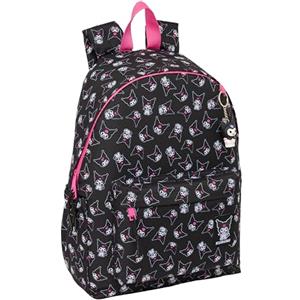 safta KUROMI - Zaino per laptop da 14,1", ideale per giovani di diverse età, comodo e versatile, qualità e resistenza, 31 x 13 x 43 cm, nero/fucsia, M, Casual