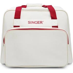 Singer Borsa per macchina da cucire Singer semirigida in tessuto, con tasca accessori, color panna, 45 x 25 x 33 cm