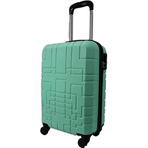 R.Leone Valigia EasyJet 45x36x20 cm Trolley Bagaglio a mano in ABS 4 Ruote Autonome (Verde Acqua, 611 Valigia 50x33x20cm)