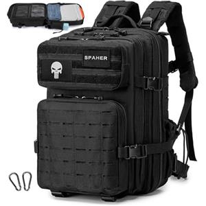 SPAHER Zaino Militare Tattico 30 Litri con Sistema Molle Eurowings 40x30x25 Zaino da Viaggio Aereo Bagaglio a Mano Impermeabile Zaino Trekking Montagna per Escursionismo Campeggio Alpinismo
