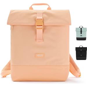 LARKSON Zaino Donna Uomo Arancione - Tammo - Borsa per PC Portale, Lavoro, Università e Viaggio - Rolltop Leggero - Impermeabile