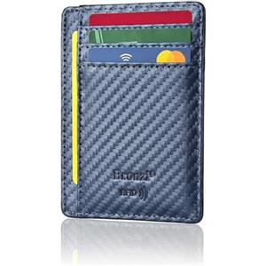 Bronzi® Portafoglio Uomo Slim Piccolo | Portacarte Uomo Donna Portatessere Porta Carte Di Credito | Portafogli Mini Protezione RFID con Portamonete | Box Regalo - Brand Italiano