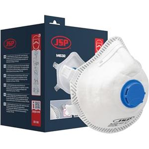 JSP M632 FFP3 Maschere Antipolvere Monouso - Confezione da 10 - Taglia Unica - Mascherina FFP3 per Polveri, Levigatura, Edilizia, Industria e Fai da Te - Filtrazione 99% - EN 149