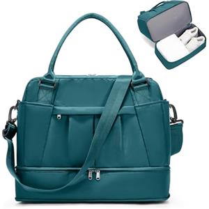 SEAFEW Borsone da Viaggio,Bagaglio a Mano 40x20x25 Ryanair Borsa da Viaggio con Scomparto per le Scarpe,Borsa da Cabina Ryanair 40x30x20 Borsa Sportiva Borsone da Palestra da Weekend,L5-Blu Pavone